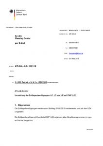thumbnail of Umstellung der Zolllagerbewilligungen LC, LD und LE auf CWP (LC)