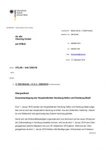 thumbnail of Zusammenlegung der Hauptzollämter Hamburg-Hafen und Hamburg-Stadt