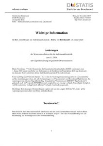 thumbnail of Änderungen des Warenverzeichnisses für die Außenhandelsstatistik zum 1.1.2020
