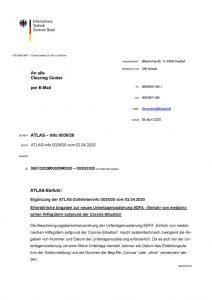 thumbnail of Erforderliche Angaben zur neuen Unterlagencodierung 9DFA – Einfuhr von medizinischen Hilfsgütern aufgrund der Corona-Situation