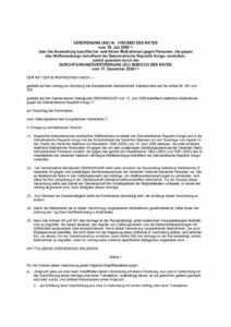 thumbnail of Anwendung spezifischer restriktiver Maßnahmen gegen Personen, die gegen das Waffenembargo betreffend die Demokratische Republik Kongo verstoßen