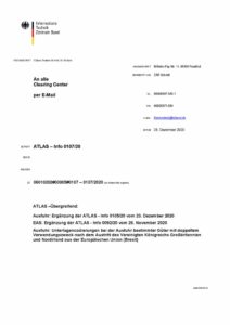 thumbnail of Ausfuhr Ergänzung der ATLAS Info 0105 20 vom 23. Dezember 2020