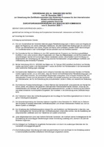 thumbnail of Umsetzung des Zertifikationssystems des Kimberley-Prozesses für den internationalen Handel mit Rohdiamanten,