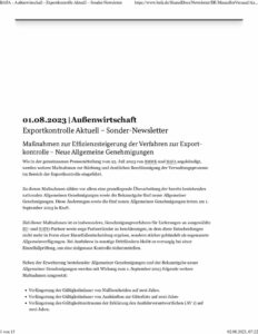 thumbnail of BAFA – Außenwirtschaft – Exportkontrolle Aktuell – Sonder-Newsletter